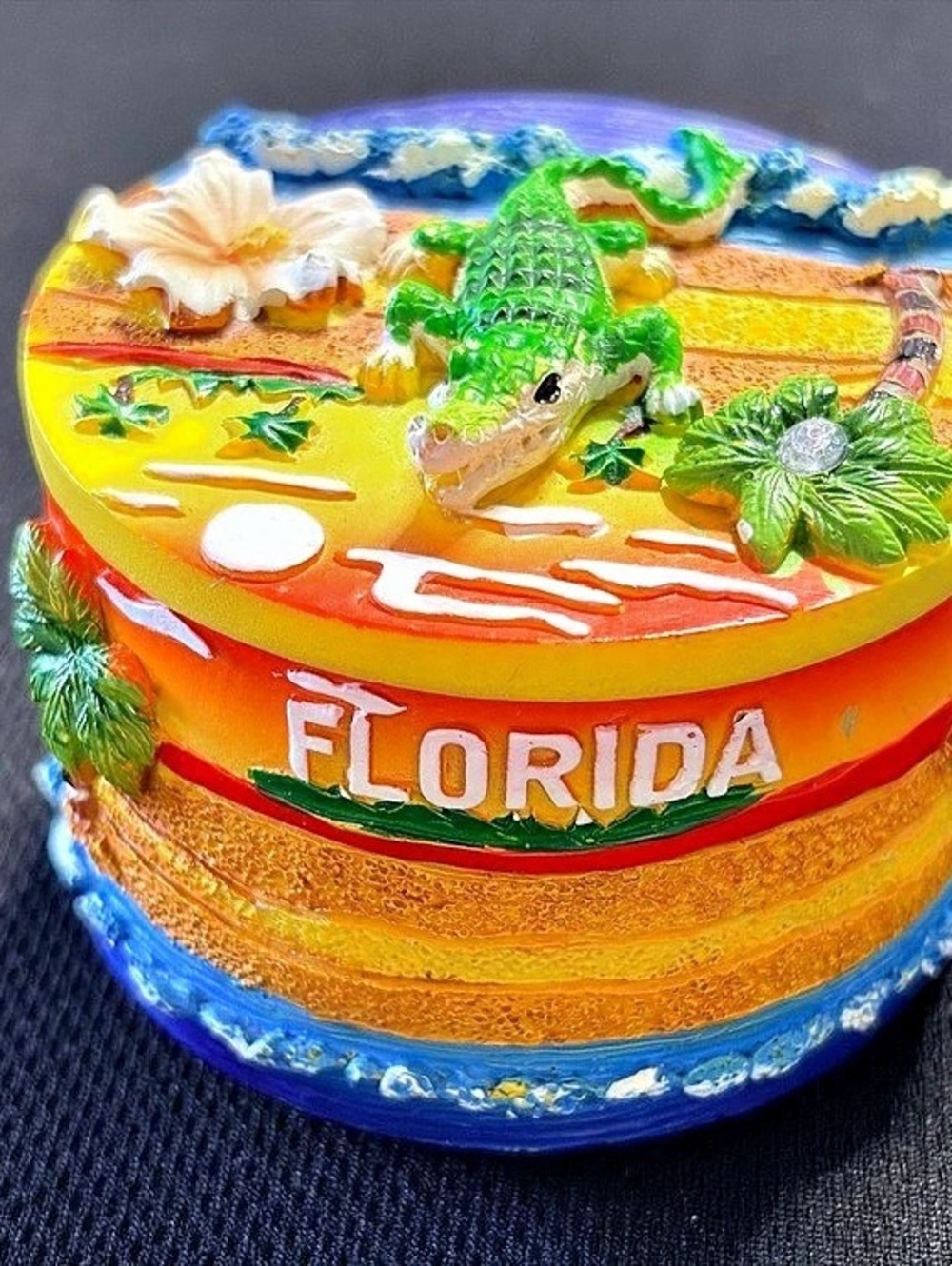 Florida Trinket Box Orange & Blue